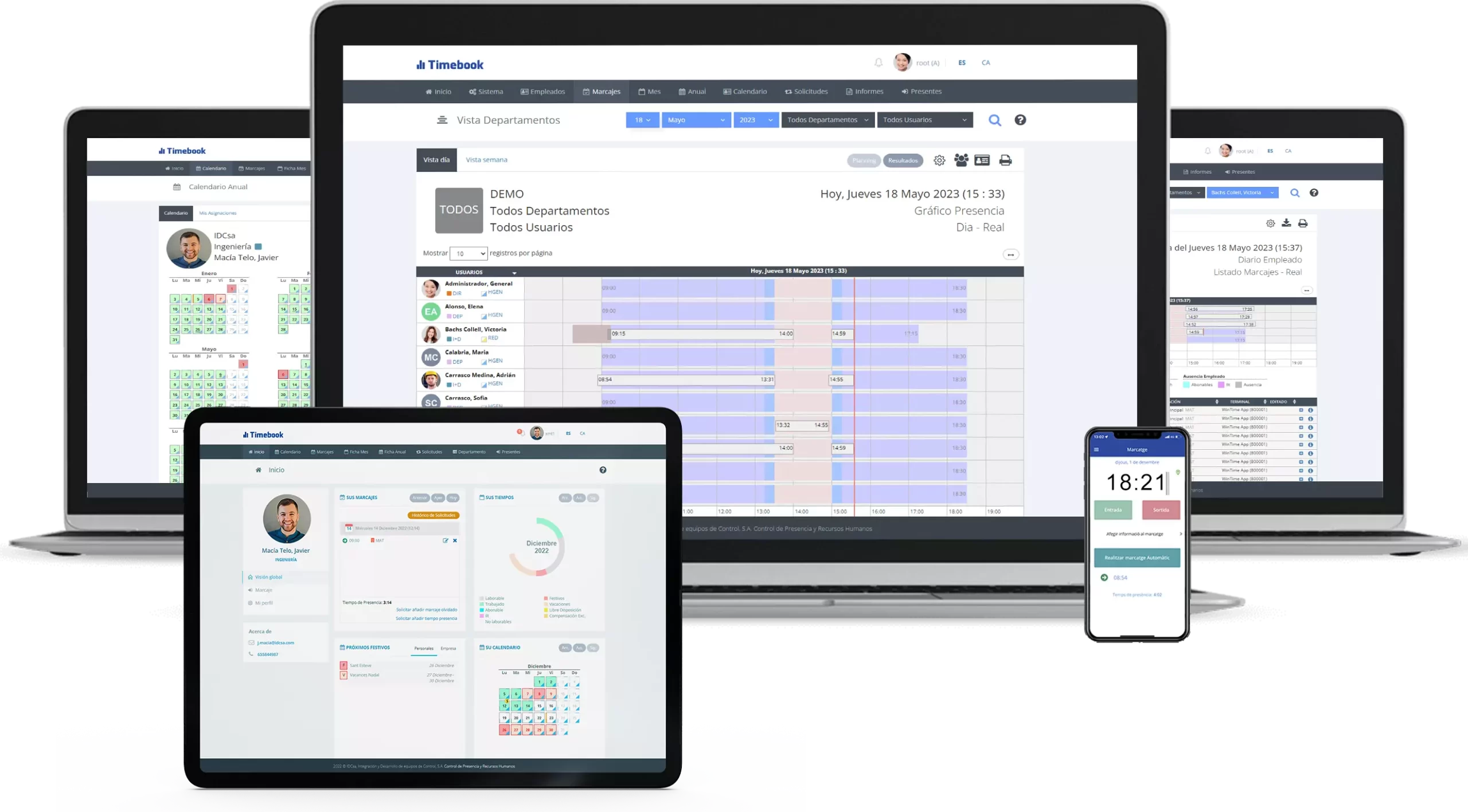 Funcionalidades de IDC Timebook